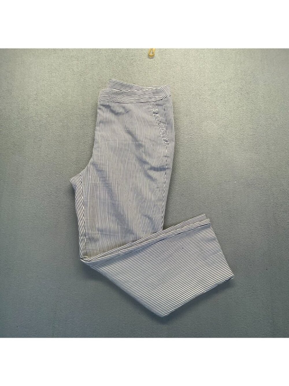 Anne Klein Black & White Stripe Ankle Pockets Pants ,Pockets,Zipper Size 12 - Picture 7 of 13